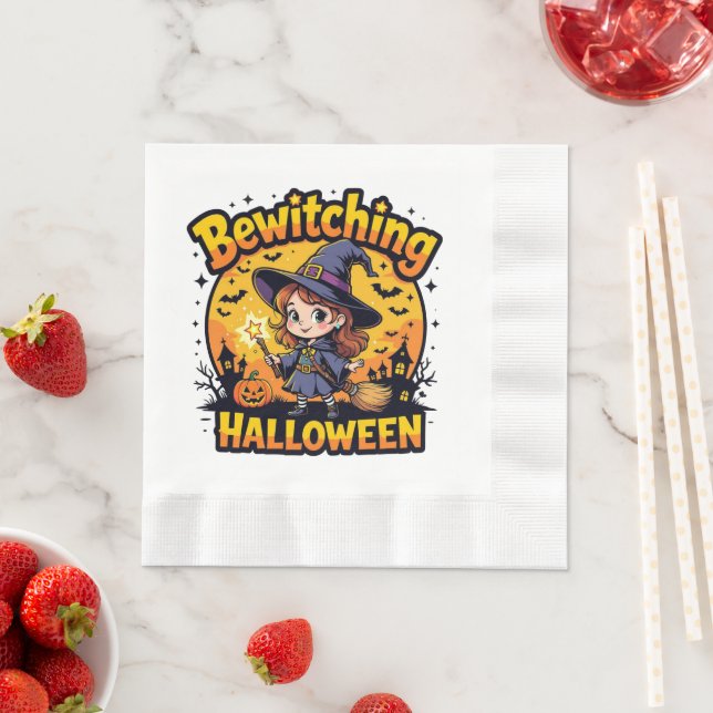 Classic Witch Bewitching Halloween Pappersservett (Insitu)