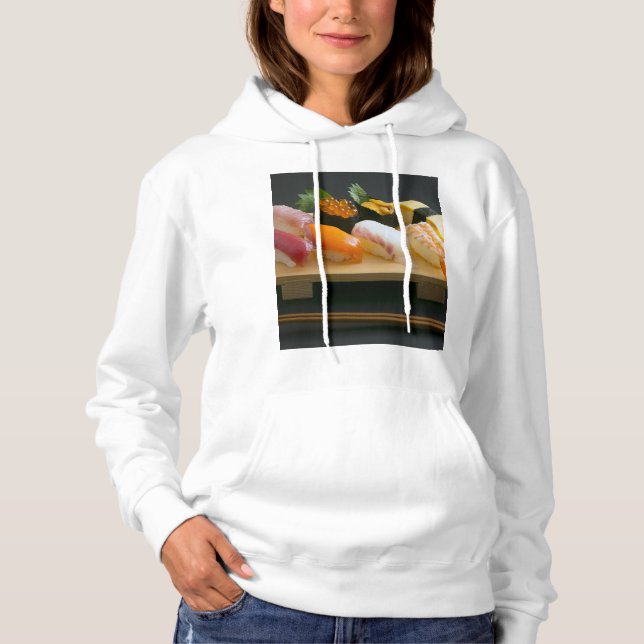 Classic Wooden Sushi Set Hoodie T Shirt (Framsida)