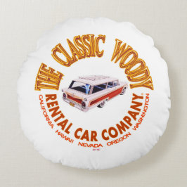Classic Woody Rental Car Company Rund Kudde