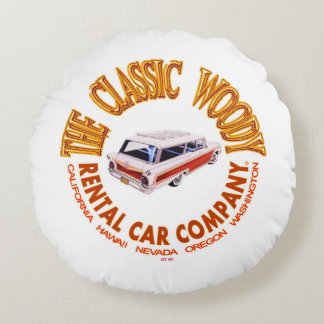 Classic Woody Rental Car Company Rund Kudde