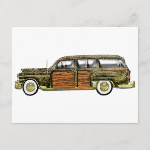 Classic Woody Station-vagn Vykort