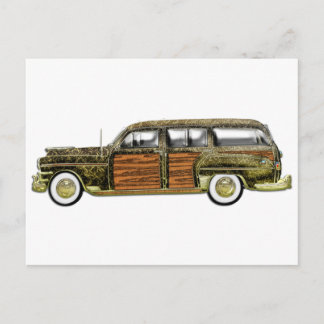 Classic Woody Station-vagn Vykort