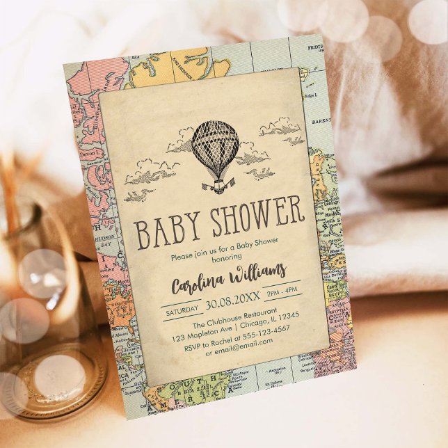 Classic World Travel Baby Shower Invitation Inbjudningar (Skapare uppladdad)