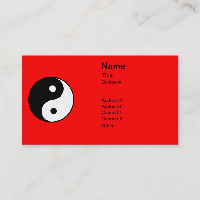 Classic Yin Yang Visitkort (Framsida)