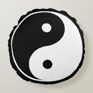 Classic Ying Yang Chinese Symbol Rund Kudde
