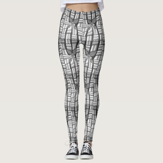 Classic Zebra Loely Abstrakt Geometric Mönster Leggings (Framsida)