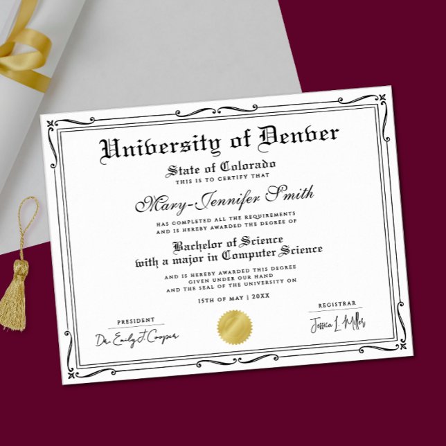 Classical Black White School Certificate Diploma Poster (Skapare uppladdad)