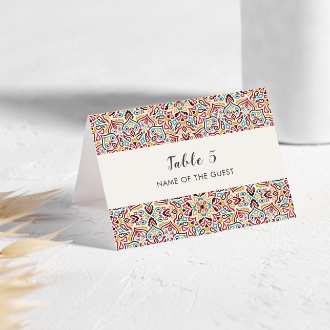 Classical Geometric Mandala Wedding Place Card Bordsnummer (Skapare uppladdad)