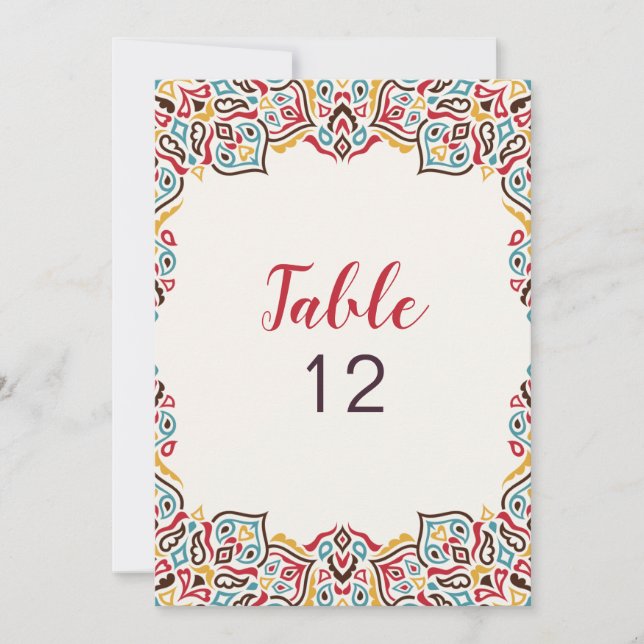 Classical Geometric Mandala Wedding Table Number Inbjudningar (Framsida)
