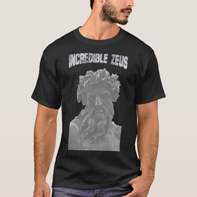 Classical Greek God Zeus Bust Graphic Tee (Framsida)