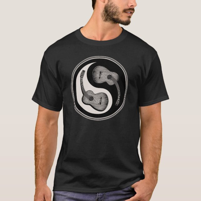 Classical Guitar Yin Yang T-shirt (Framsida)