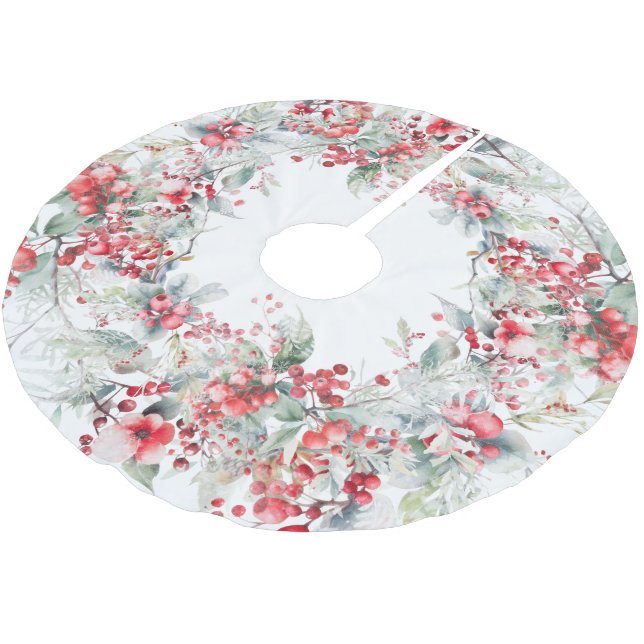 Classical Helgdag Berries Julgransmatta Borstad Polyester (Vinklad)