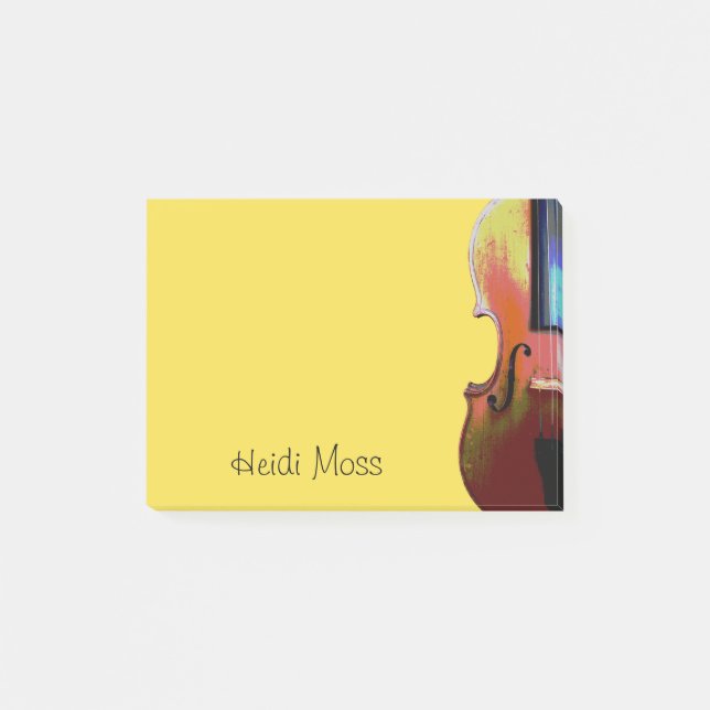 Classical Music Violin Musician Gult Post-it Block (Framsida)