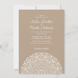 Classical Ornate Art Deco Style Mandala Wedding Inbjudningar
