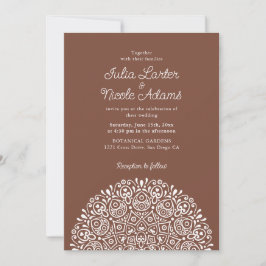 Classical Ornate Art Deco Style Mandala Wedding Inbjudningar