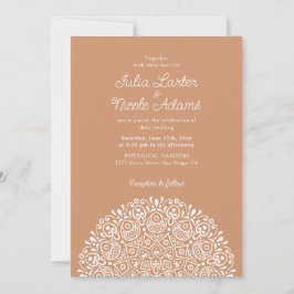 Classical Ornate Art Deco Style Mandala Wedding Inbjudningar
