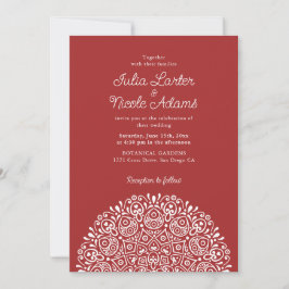 Classical Ornate Art Deco Style Mandala Wedding Inbjudningar