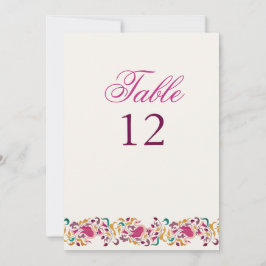 Classical Pearl Swan Floral Wedding Table Number Inbjudningar