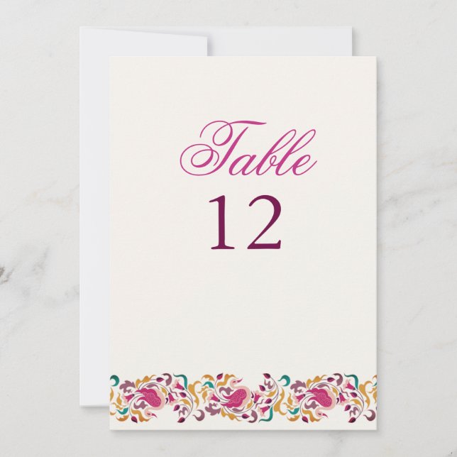 Classical Pearl Swan Floral Wedding Table Number Inbjudningar (Framsida)