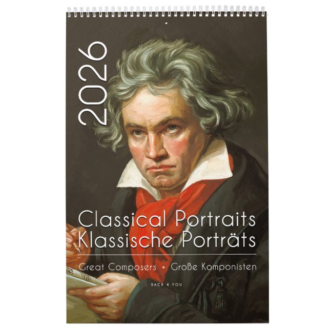 Classical Porträtt of 12 Composers, 2026 Kalender (Omslag)