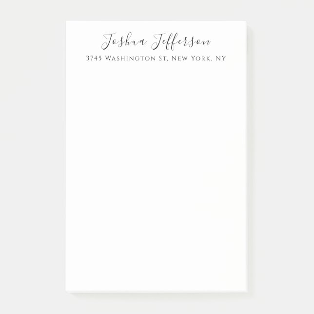 Classical Professional Creative Plain Black White Post-it Block (Framsida)