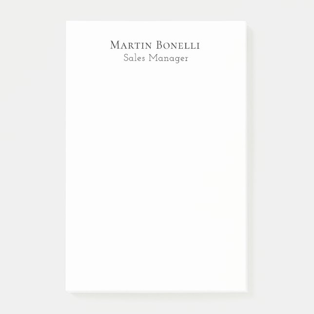 Classical Professional Own Name Information Simple Post-it Block (Framsida)