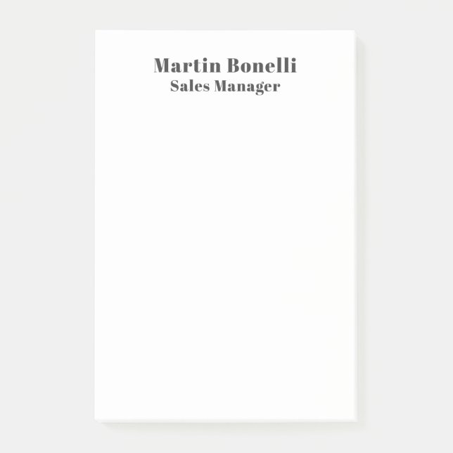 Classical Professional Own Name Information Simple Post-it Block (Framsida)