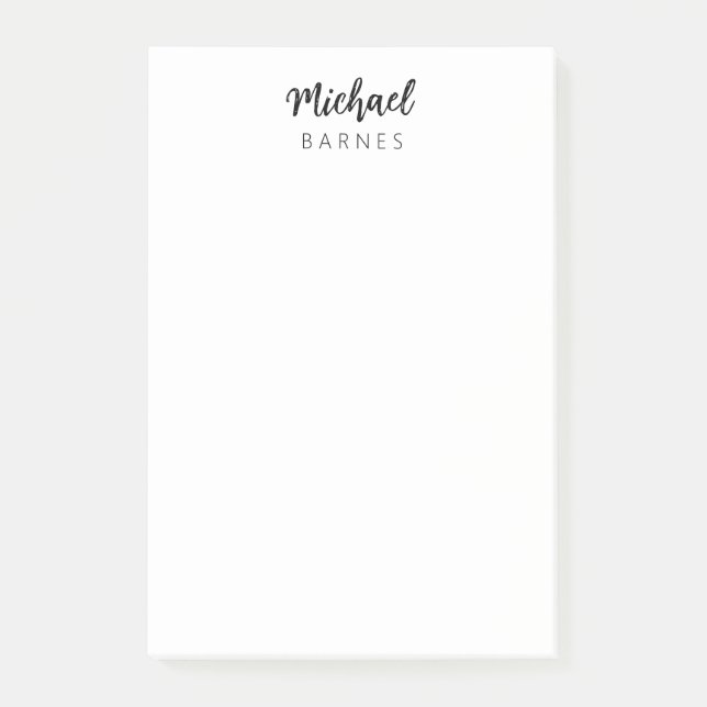 Classical White Minimalist Plain Elegant Post-it Block (Framsida)