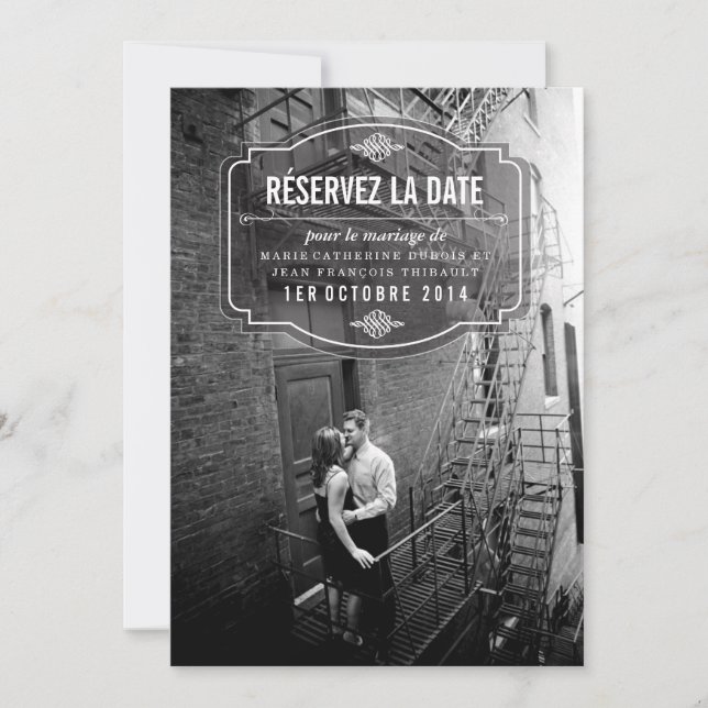 Classique et Élégante Réservez la Date Spara Datumet (Framsida)