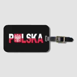 Classiska Polska polska Flagga Eagle National Bagagebricka