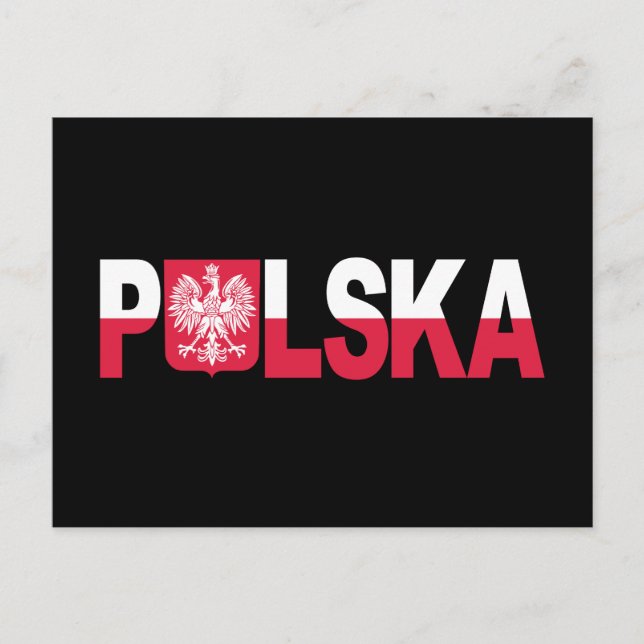 Classiska Polska polska Flagga Eagle National Vykort (Framsida)