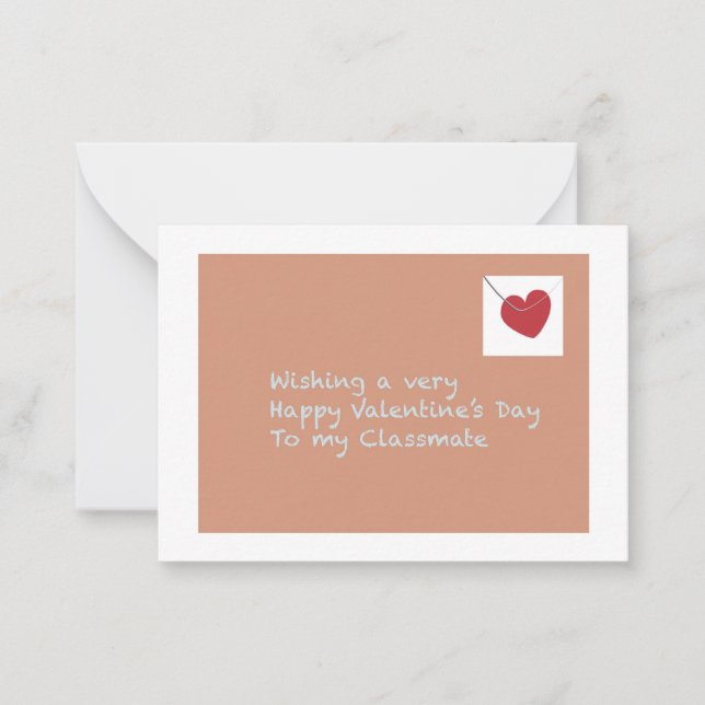 Classmate Lycklig Valentine Day Whimsical Coola Anteckningskort (Framsida)