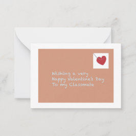 Classmate Lycklig Valentine Day Whimsical Coola Anteckningskort