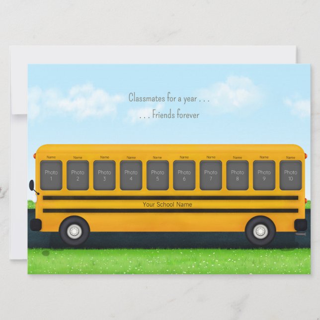 Classmates & Friends Gult School Buss 10 Foton (Framsida)