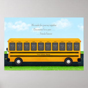 Classmates & Friends Gult School Buss 10 Foton Poster