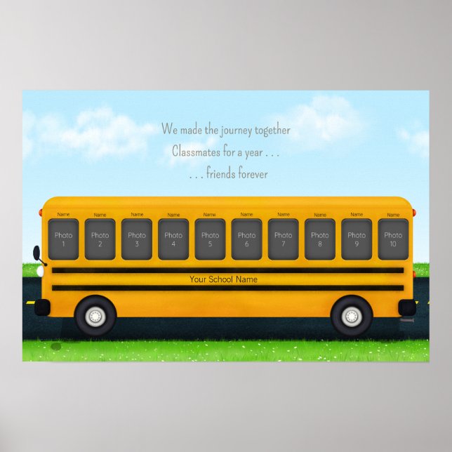 Classmates & Friends Gult School Buss 10 Foton Poster (Framsidan)