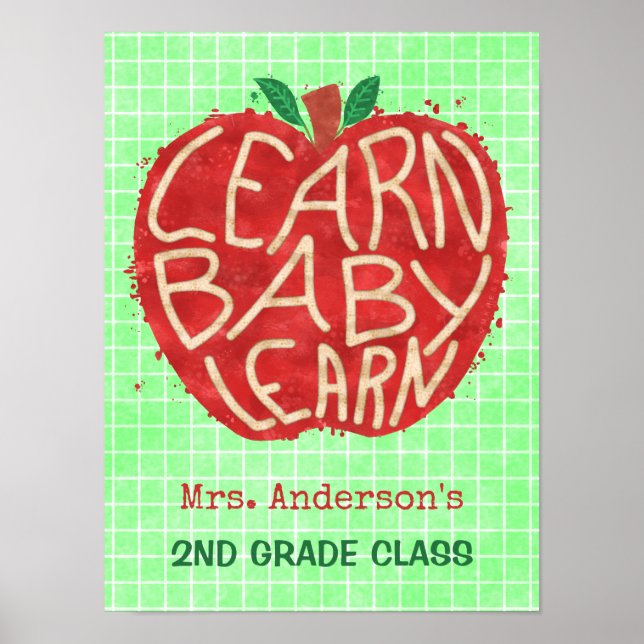Classroom Apple för skollärare | Lär dig Baby | NA Poster (Framsidan)