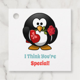 Classroom Kids Valentines day Penguin Heart Gåvor Etiketter
