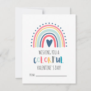 Classroom Rainbow Valentines Day Cards för barn Julkort