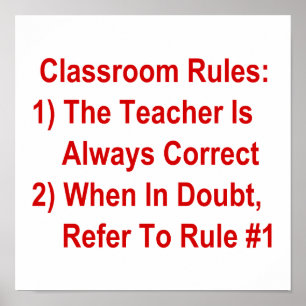 Classroom Regler (all röd text) Poster