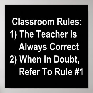 Classroom Regler (all vit text) Poster