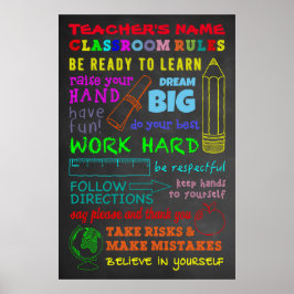 Classroom Regler - Personlig Teacher's Gift Poster