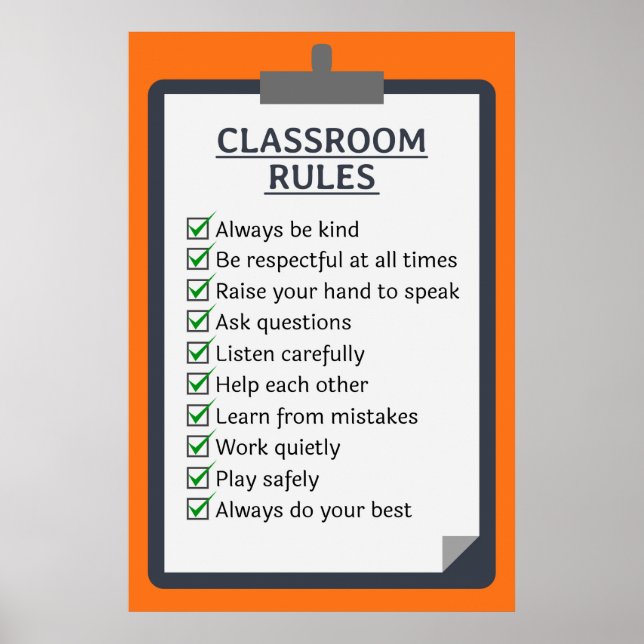 Classroom regler poster (Framsidan)