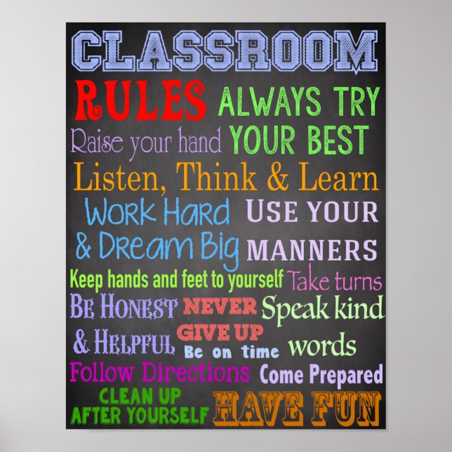 Classroom Regler, Teacher Gift, Educational Gift Poster (Framsidan)