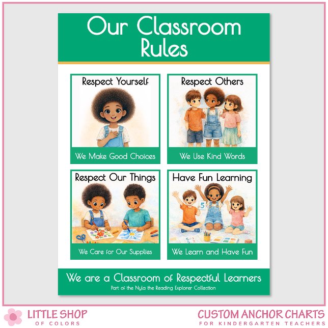 Classroom Rules Kindergarten Teacher Anchor Chart Poster (Skapare uppladdad)