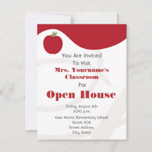 Classroom / School Open House - Red Apple Inbjudningar