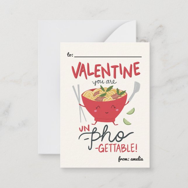 Classroom Valentine Card- Un-Pho-Gettable- White Anteckningskort (Framsida)