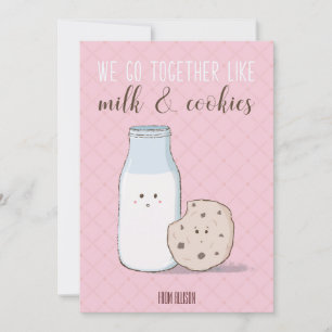 Classroom Valentine Mjölk och Cookies Card Inbjudningar