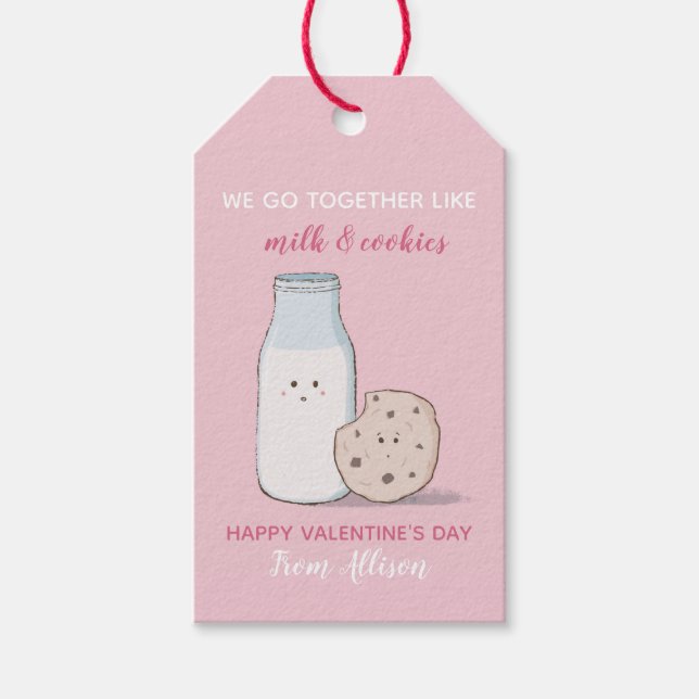 Classroom Valentine Mjölk och Cookies Presentetikett (Framsidan)