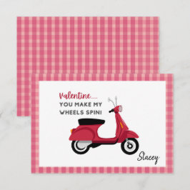 Classroom Valentine Pink "You make my Wheels Spin"